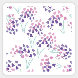 Pink and blue bluebells pattern Sticker